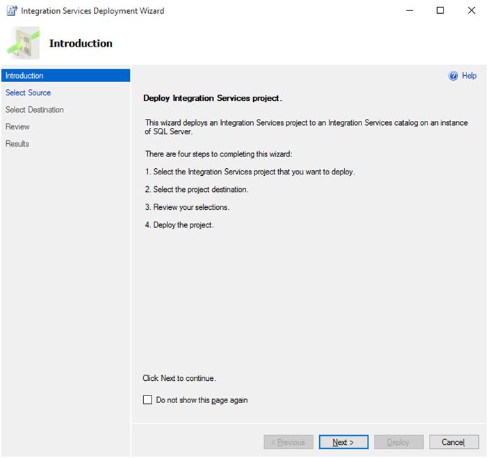 Integration Services Project Deployment File